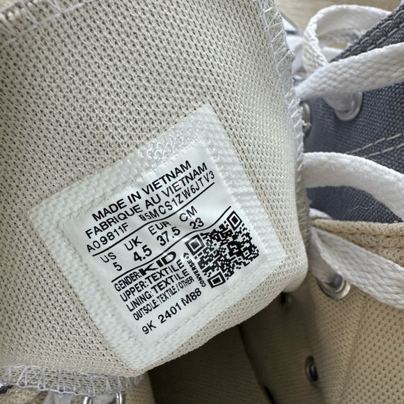 Converse girls blue colored platform hi-tops sneakers shoes size 5 kids youth - Picture 7 of 7